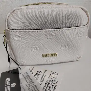 MARYQUANT 심플 엠보싱 데이지 미니 파우치 베이지 마리콴트