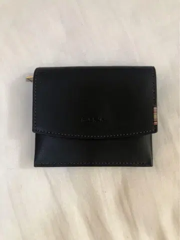 폴스미스 Paul Smith 미니 지갑 스트라이프 블랙 천연 가죽