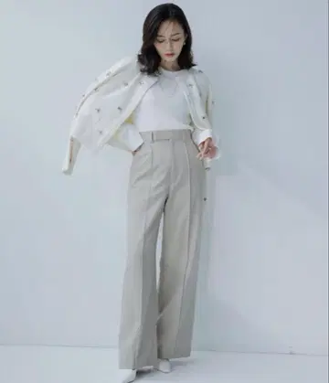 anuans 핀턱 스트레이트 팬츠