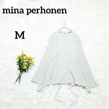 [ 미나 페르호넨 ] 튜닉 티셔츠 M 블루 리본 랩 상의