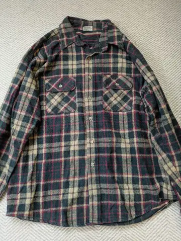 90's FIVE BROTHER 플란넬 체크 셔츠 긴팔