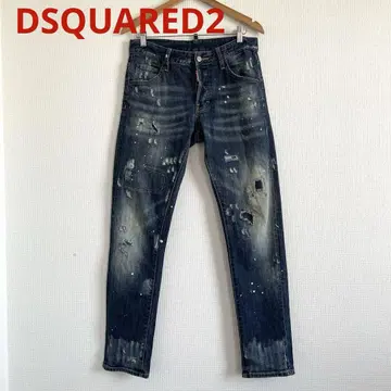 DSQUARED2 데님 팬츠 사이즈 46 페인트 데미지 가공 skinny