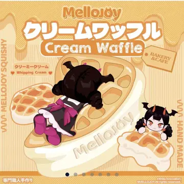 Mellojoy 메로조이 스퀴즈 크림 와플 원형 삼각형 2개 세트