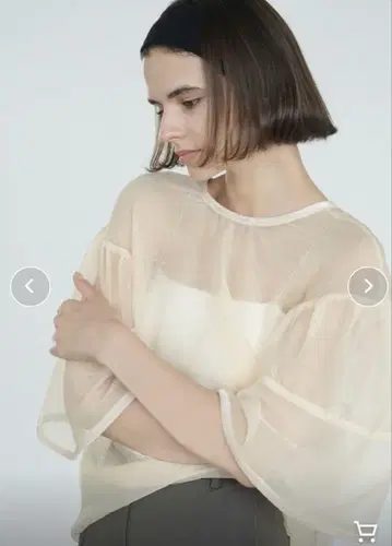 새상품급 VELOR PIPNIG SHEER BLOUSE