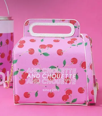 &chouette 앙드슈에트 체리 패턴 케이크 박스 숄더백