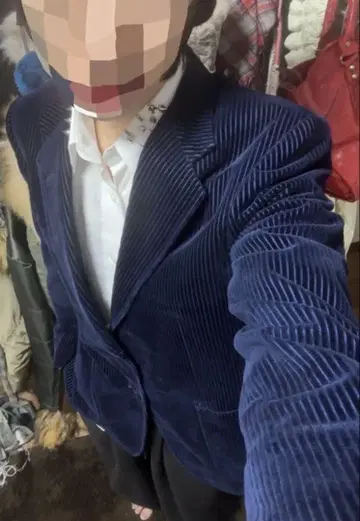 네이비 코듀로이 테일러드 자켓