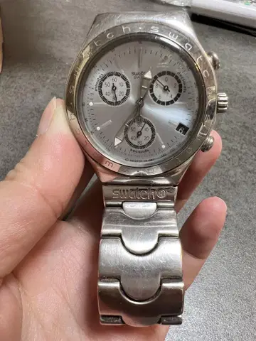 Swatch 크로노그래프 손목시계 실버