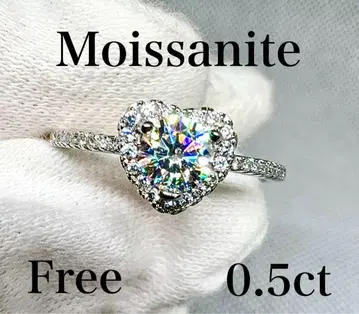 0.5ct 하트 모이사나이트 반지 925각인 기프트로도
