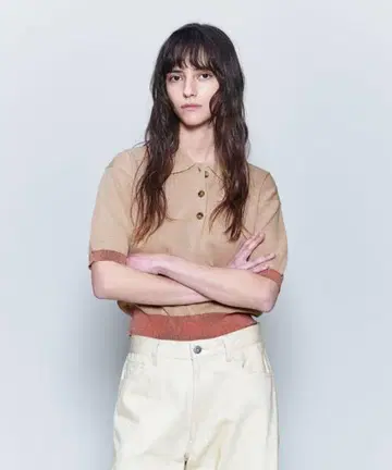 6 ROKU 컬러 포인트 폴로 니트 UNITED ARROWS