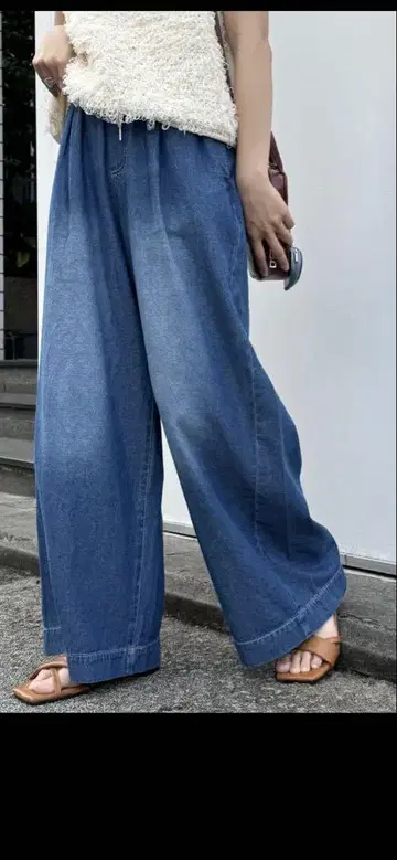 새상품 차오패닉 티피 소프트 와이드 이지 데님 블루