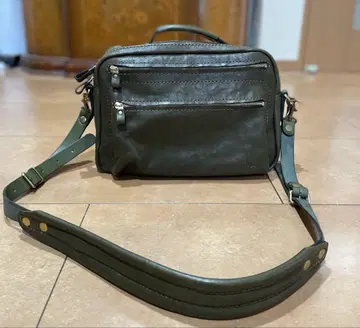 헤르츠 숄더백 카키 미사용 2way 비즈니스 천연 가죽