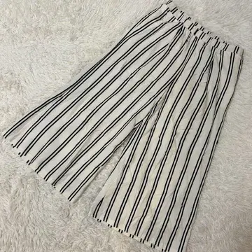 새상품급 MELROSE CLAIRE 캐주얼 팬츠 스트라이프 아이보리