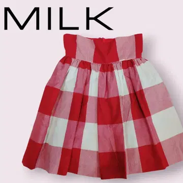 MILK 밀크 깅엄 체크 스커트 빨간색 체크 하라주쿠
