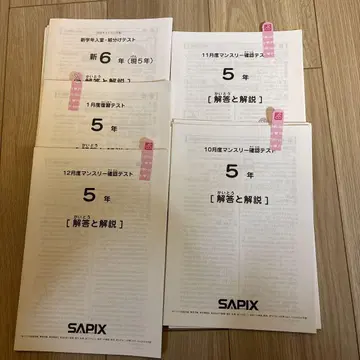 SAPIX 5학년 테스트 교재 총정리 세트 5회분 먼슬리