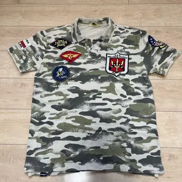 AVIREX 남성용 피케 셔츠 카모플라쥬 2XL
