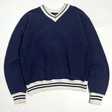 진품 90s USA제 캠버 V넥 링거 맨투맨 리버스 위브