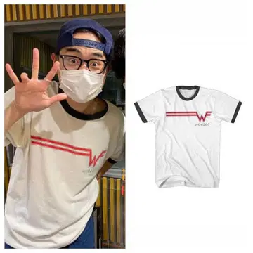 스다 마사키 착용 weezer 로고 반팔 T셔츠