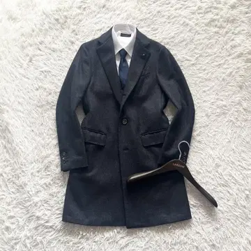 [ 새상품급 ] LARDINI 다크 그레이 캐시미어 울 체스터 코트 44