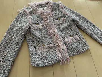 RADY 프린지 노카라 자켓 그레이 계열