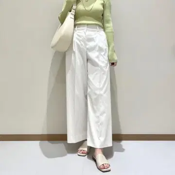 PLST 플라스테 와이드 팬츠(린넨 블렌드) L 사이즈 화이트