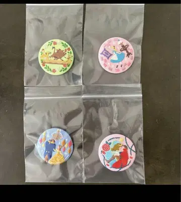 디즈니 자수 캔뱃지 4개 세트