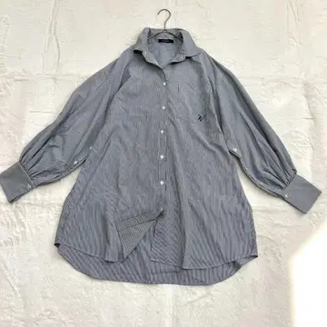 스트라이프 패턴 긴팔 셔츠(LL) 가슴 포켓 빅 사이즈 넉넉한 겉옷