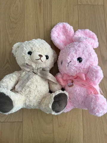 곰과 토끼의 봉제 인형 세트