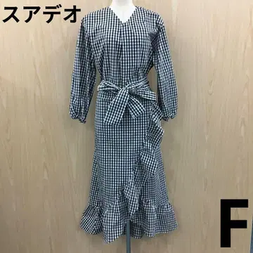수아데오 깅엄 체크 프릴 원피스 F0909B09