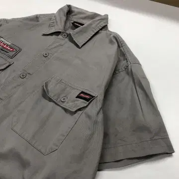 Dickies 워크 셔츠 반팔 그레이 남성용 L