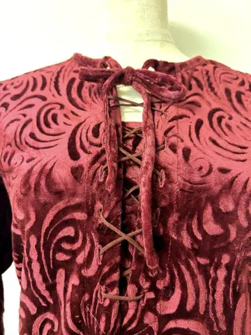 빈티지 레트로 벨로아 페이즐리 롱 원피스 70년대 구제 의류