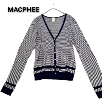 [ 프랑스제 ] MACPHEE 펄 그레이 보더 코튼 니트 가디건 1