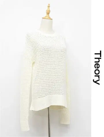 D504/theory 스웨터 메쉬 드롭 숄더 S 화이트