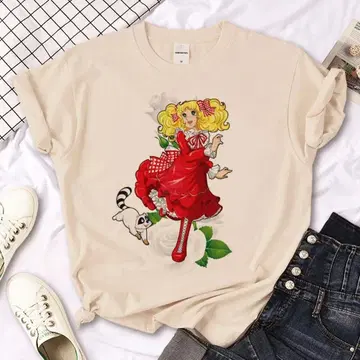 캔디캔디 T셔츠 3XL 사이즈 크림색