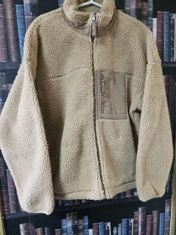 베이지 플리스 자켓 지퍼 포켓 부착 GU XL
