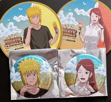 NARUTO 애니카페 미나토 쿠시나 캔뱃지 코스터
