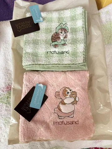 타월 미술관 [ mofusand / 깅엄 스티치 타월 손수건