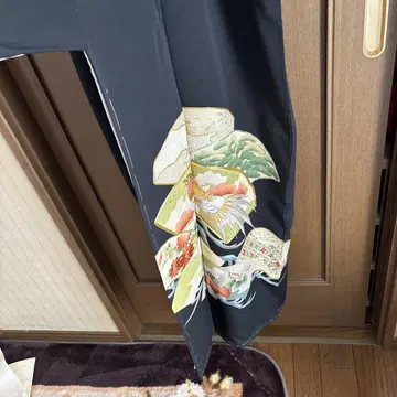 블랙 전통 예복 기모노 꽃무늬 자수 기모노 선착순