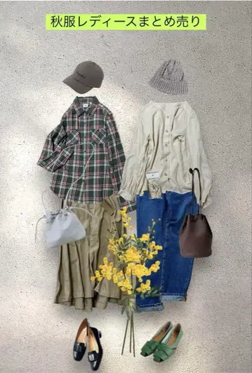 가을 옷 여성용 묶음 판매 L 사이즈 상당 UNIQLO 오피스 캐주얼