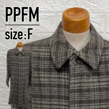 [ 최대 2할 할인 ] PPFM 체크 롱 코트 사이즈: F PPFM