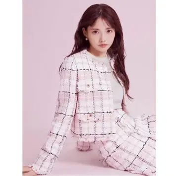 snidel 트위드 셋업 핑크