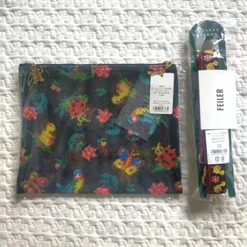 페일러 하이디 D 고리 메쉬 파우치 & 스트랩 블랙 FEILER 새상품