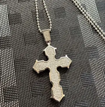 블링블링 목걸이 크로스 탑 실버925 체인 80cm
