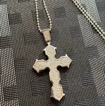 블링블링 목걸이 크로스 탑 실버925 체인 80cm