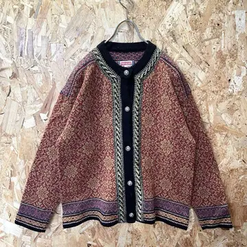 Euro 구제 의류 vintage 노르웨이 노르딕 니트 가디건 금