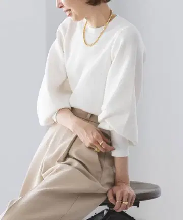 noble 벌룬 슬리브 롱 커프스 니트