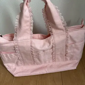 PEACH JOHN 피치 존 L 사이즈 프릴 토트백 핑크