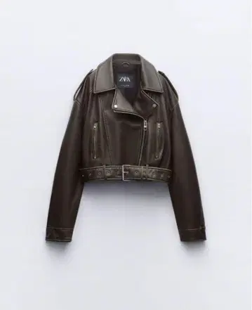ZARA 인조 가죽 크롭 라이더 자켓