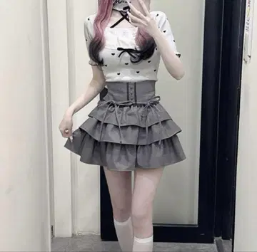 허니뮤우 티어드 프릴 스커트