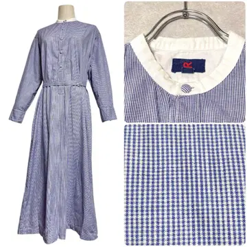 45R 깅엄 체크 셔츠 원피스 파자마 원피스 일본제