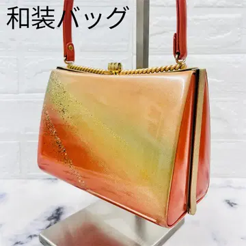 [ 새상품급 ] 기모노 가방 골드 오렌지 그린 그라데이션 금분 기모노